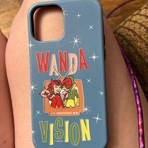 Marvel iphone 12 Wanda Vision phone case. Blue, GUC, superhero, Marvel Universe